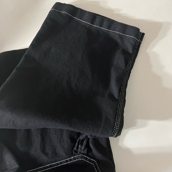 S.O.N.G. 100% Cotton Black Carpenter Style Pant With White Stitching Size 7 EUC - Picture 9 of 11